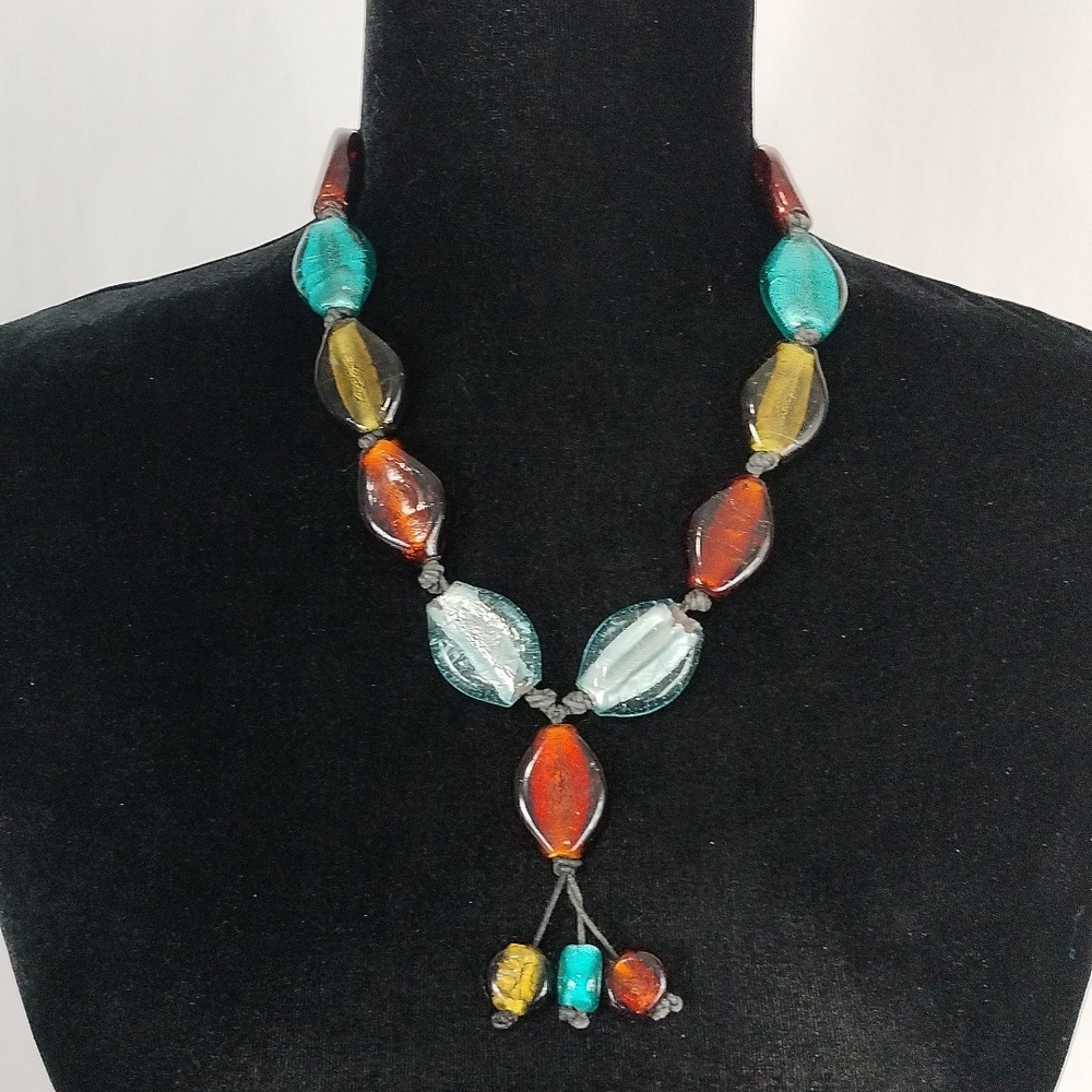 Boho Art Glass Necklace